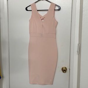 Pink body con dress